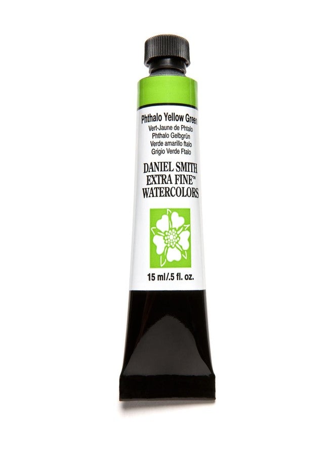 Daniel Smith Extra Fine Watercolor 15ml Paint Tube, Phthalo Yellow Green - Image 1